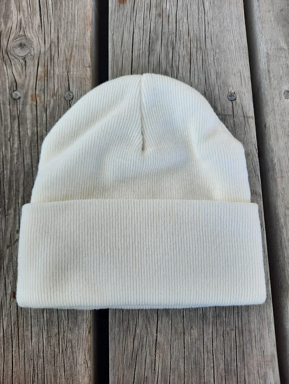 Carhartt Acrylic Ribbed Cuff Logo Patch Beanie Marshmellow AH8990 Unisex Youth